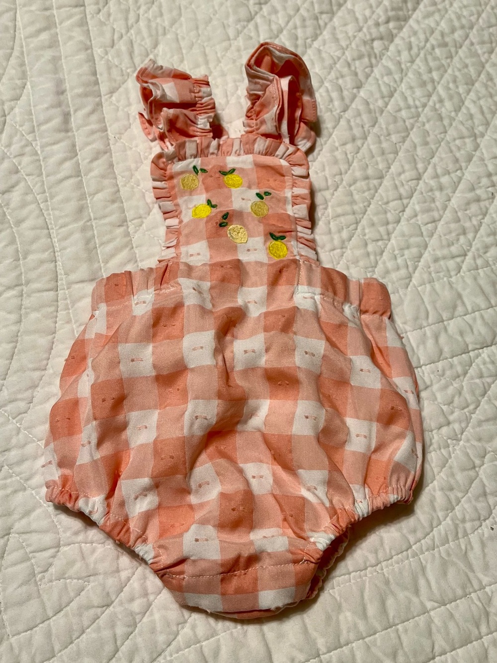 Edgehill Collection Embroidered Lemons Gingham Bubble